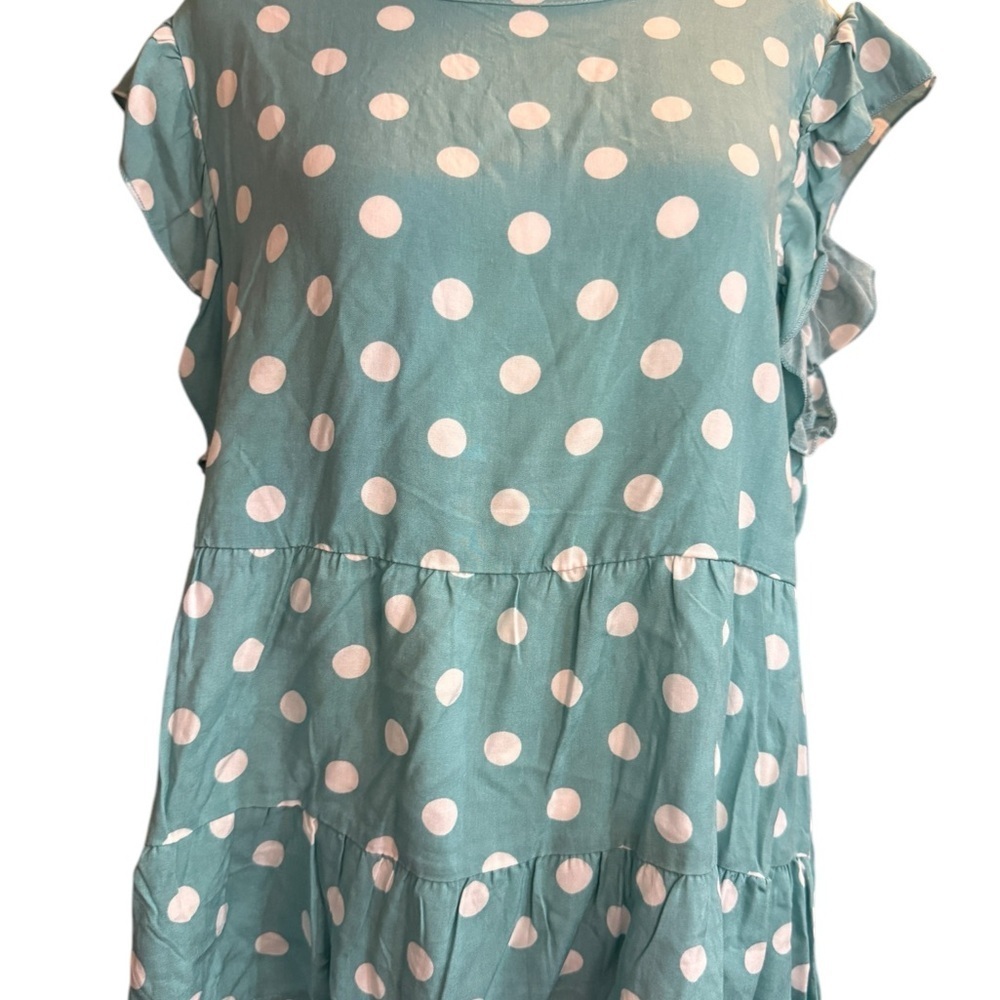 Cooper and Ella Green Polka Dot Summer Casual Top NWT Large